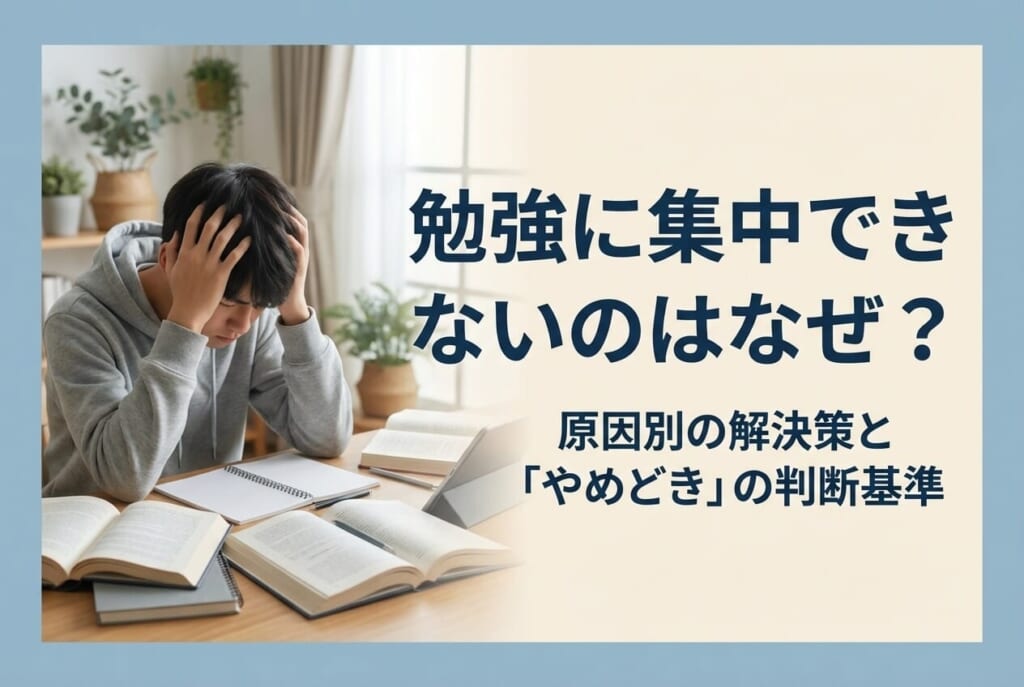 勉強に集中できないのはなぜ？原因別の解決策と「やめどき」の判断基準