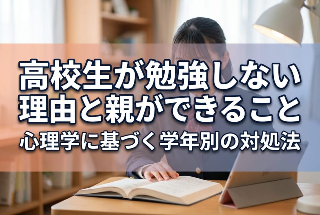 高校生が勉強しない理由と親ができること｜心理学に基づく学年別の対処法