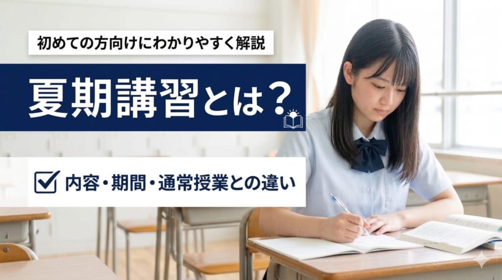 夏期講習とは？内容・期間・通常授業との違いを初めての方向けにわかりやすく解説