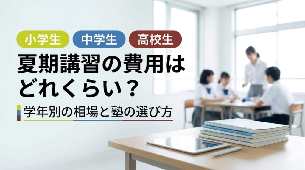 夏期講習の費用はどれくらい？小学生・中学生・高校生の相場と塾の選び方