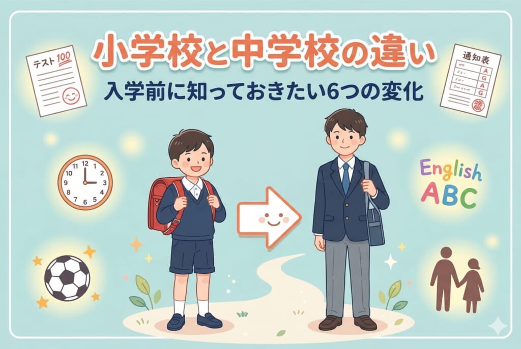 小学校と中学校の違い｜内申点・授業・部活など入学前に知っておきたい6つの変化