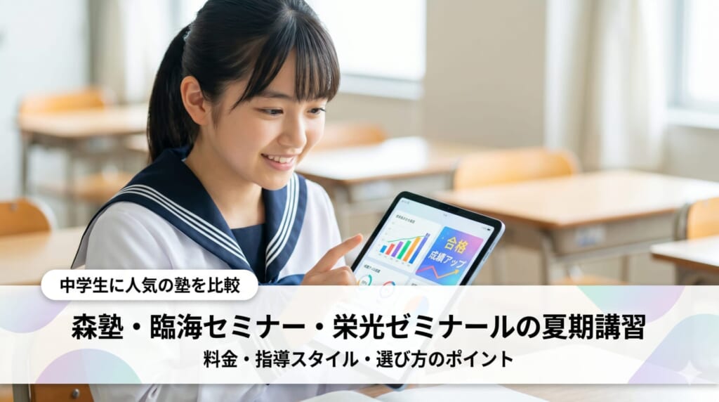 森塾・臨海セミナー・栄光ゼミナールの夏期講習を比較｜料金・指導スタイル・選び方のポイント