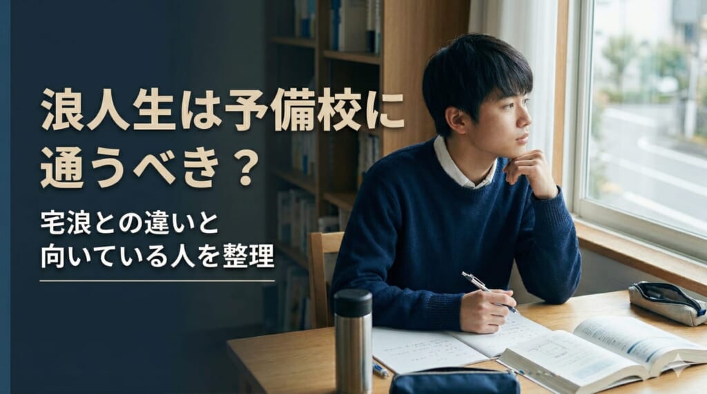 浪人生は予備校に通うべき？宅浪との違いと向いている人を整理