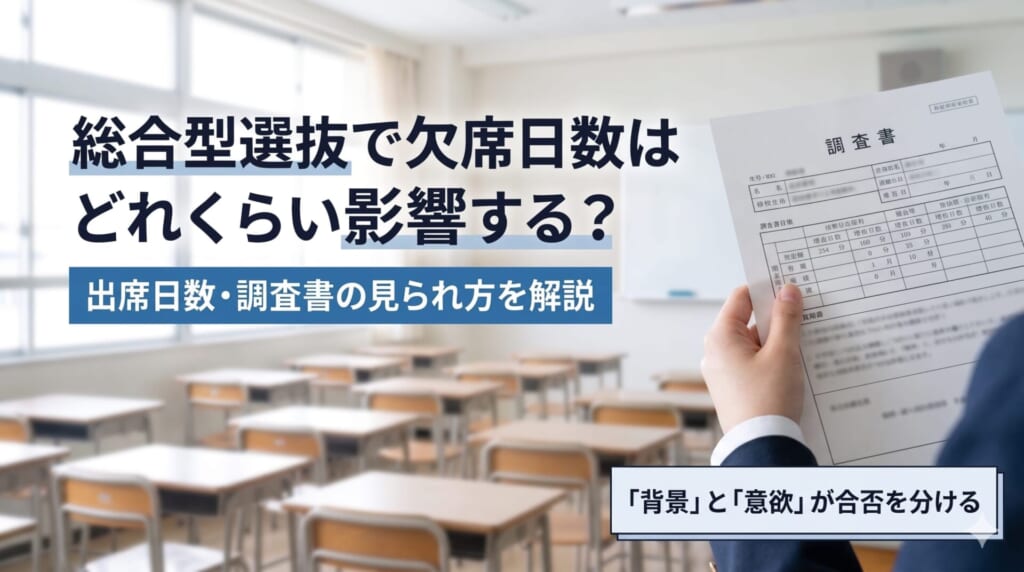 総合型選抜で欠席日数はどれくらい影響する？出席日数・調査書の見られ方を解説